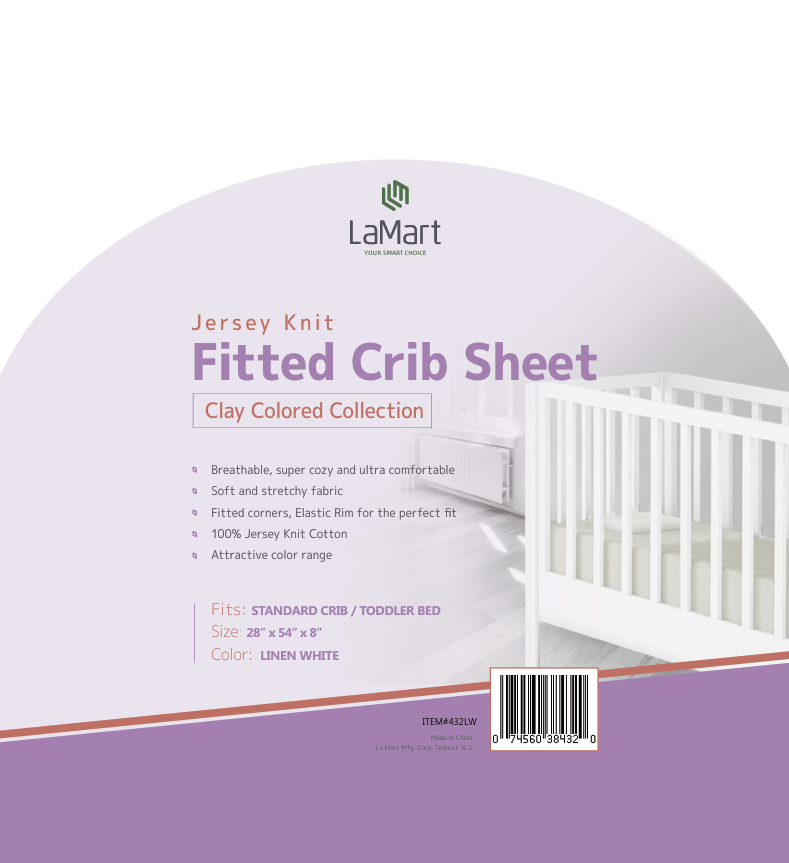 LaMart Fitted Cotton Standard Crib Sheet