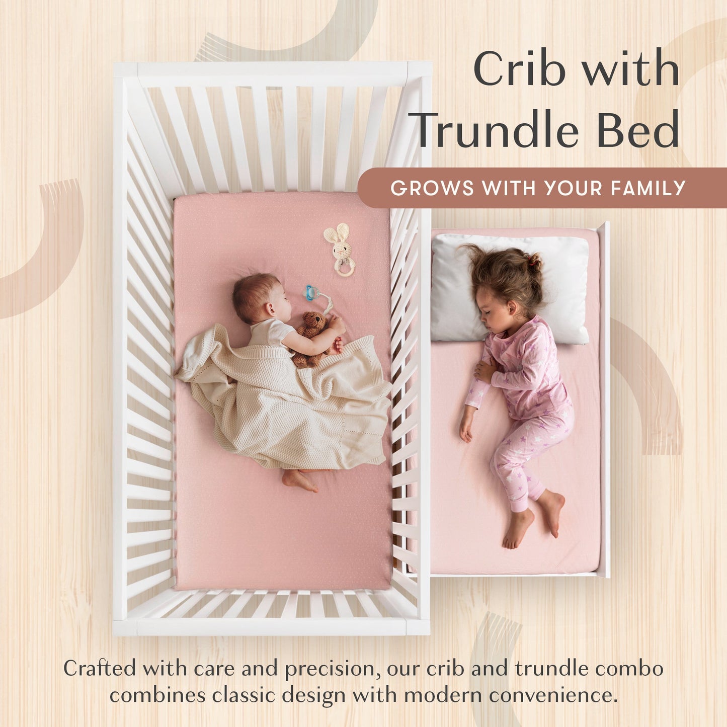 HushCrib 3-in-1 Convertible Crib With Trundle