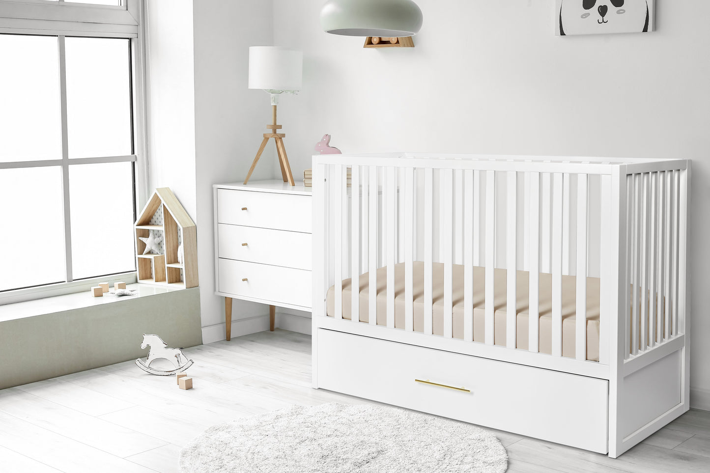HushCrib 3-in-1 Convertible Crib With Trundle