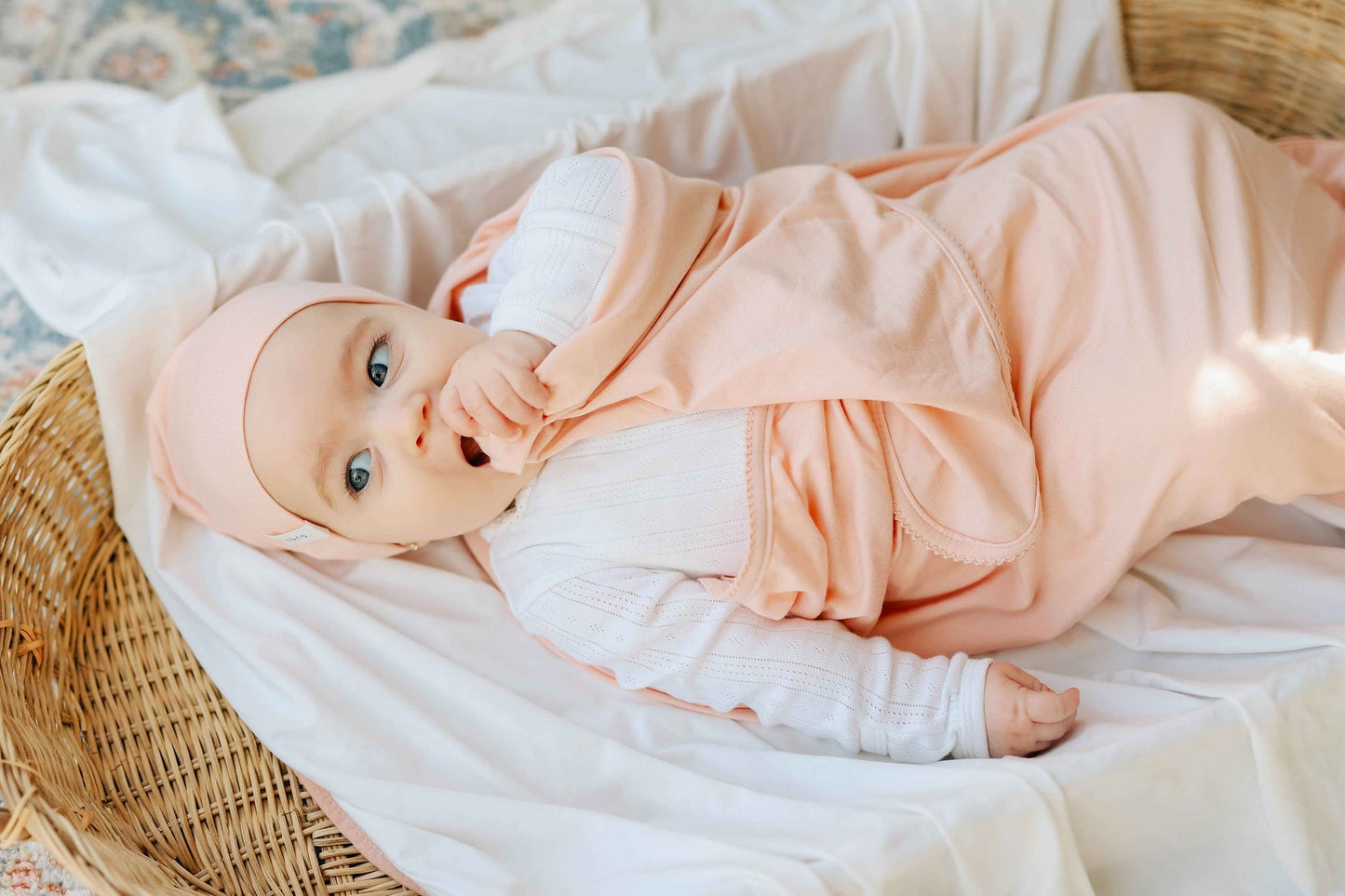 Ely's & Co. Modal Swaddle Blanket and Beanie Hat Gift Set