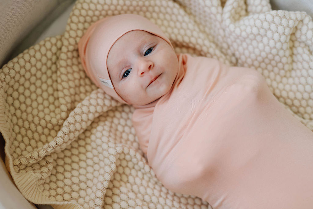 Ely's & Co. Modal Swaddle Blanket and Beanie Hat Gift Set