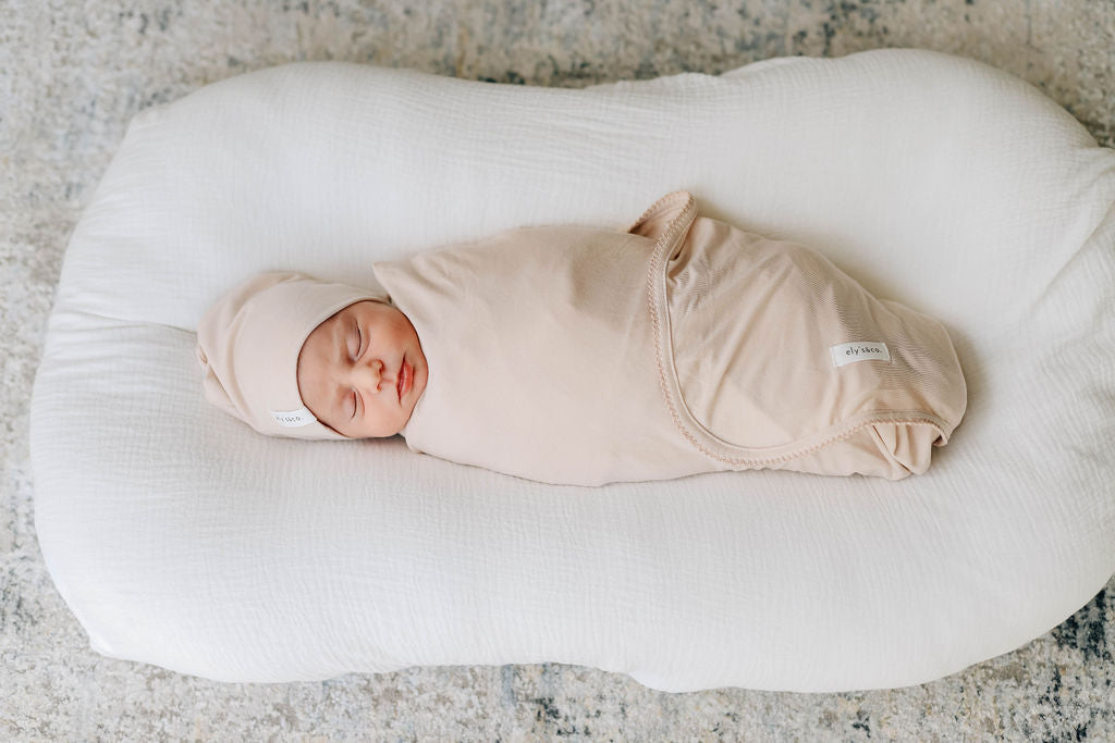 Ely's & Co. Modal Swaddle Blanket and Beanie Hat Gift Set