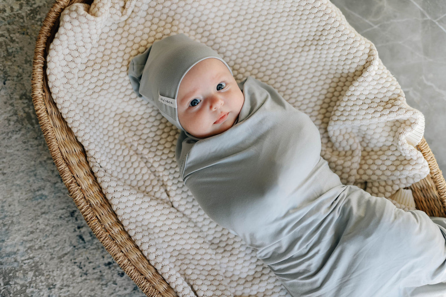 Ely's & Co. Modal Swaddle Blanket and Beanie Hat Gift Set