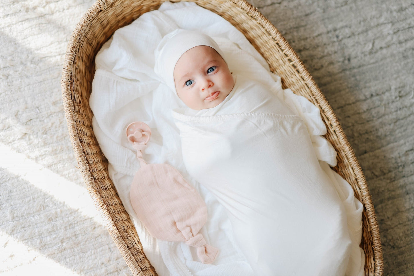 Ely's & Co. Modal Swaddle Blanket and Beanie Hat Gift Set