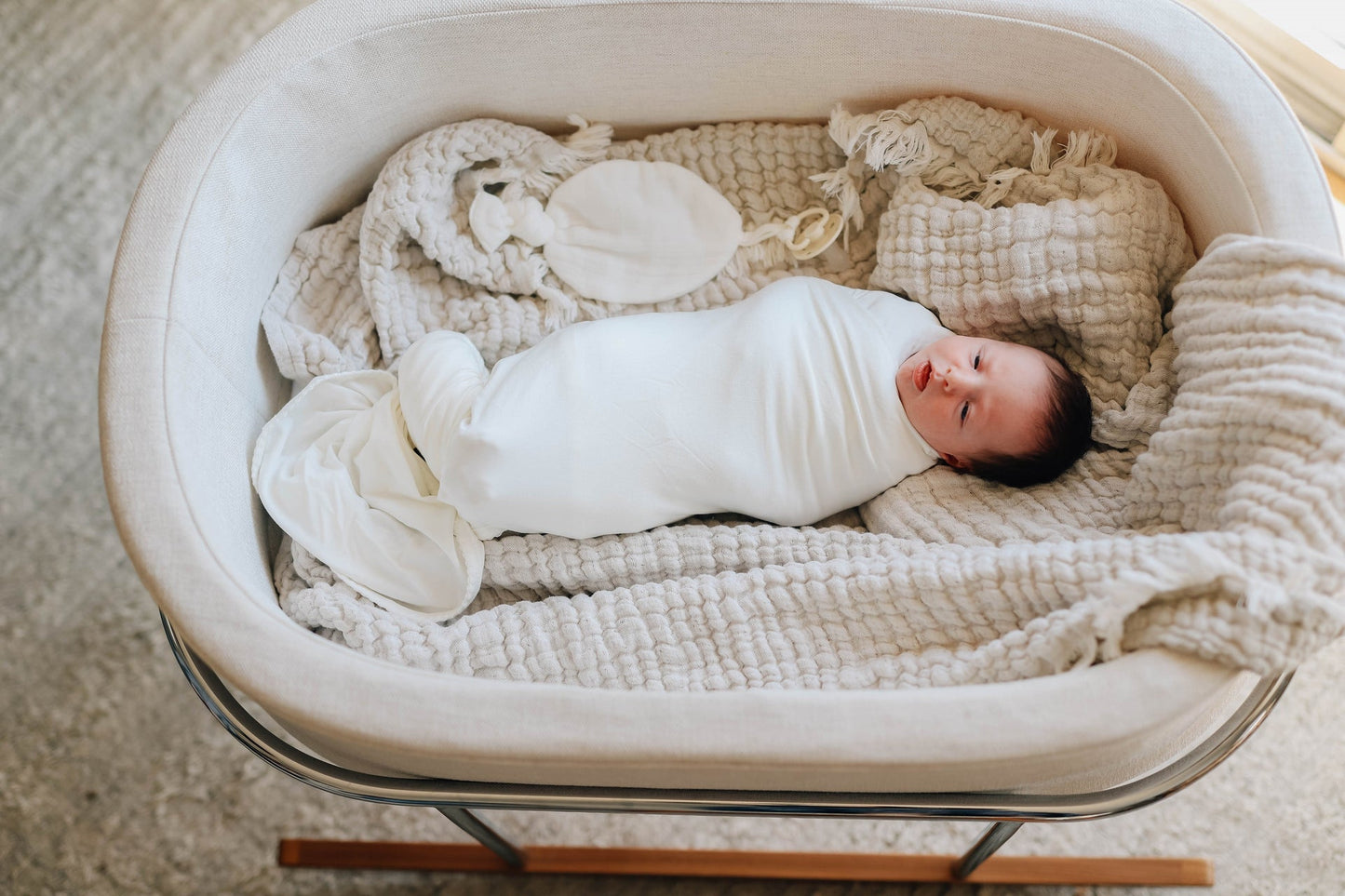 Ely's & Co. Modal Swaddle Blanket and Beanie Hat Gift Set