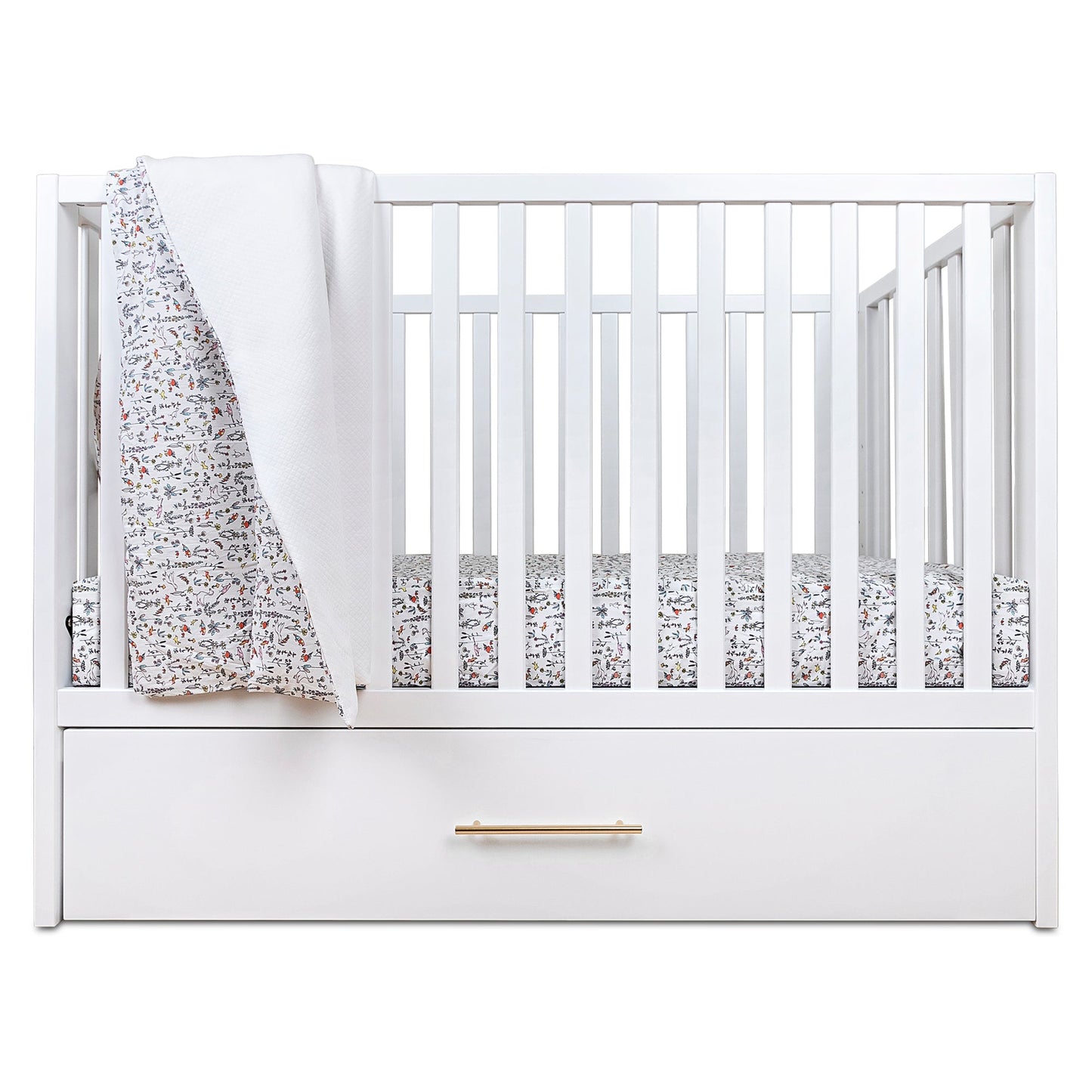 HushCrib 3-in-1 Convertible Crib With Trundle and Mattress Bundle