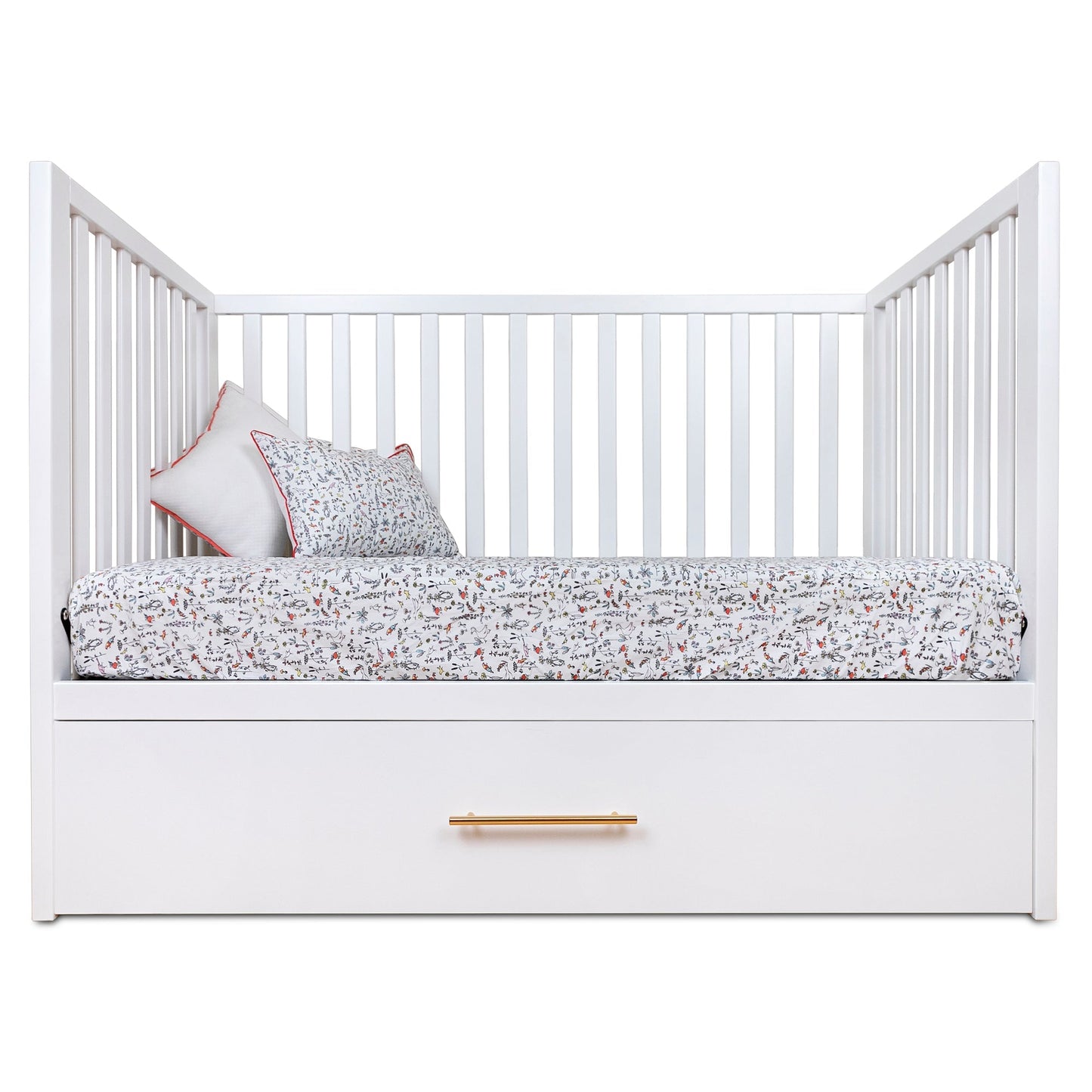 HushCrib 3-in-1 Convertible Crib With Trundle and Mattress Bundle