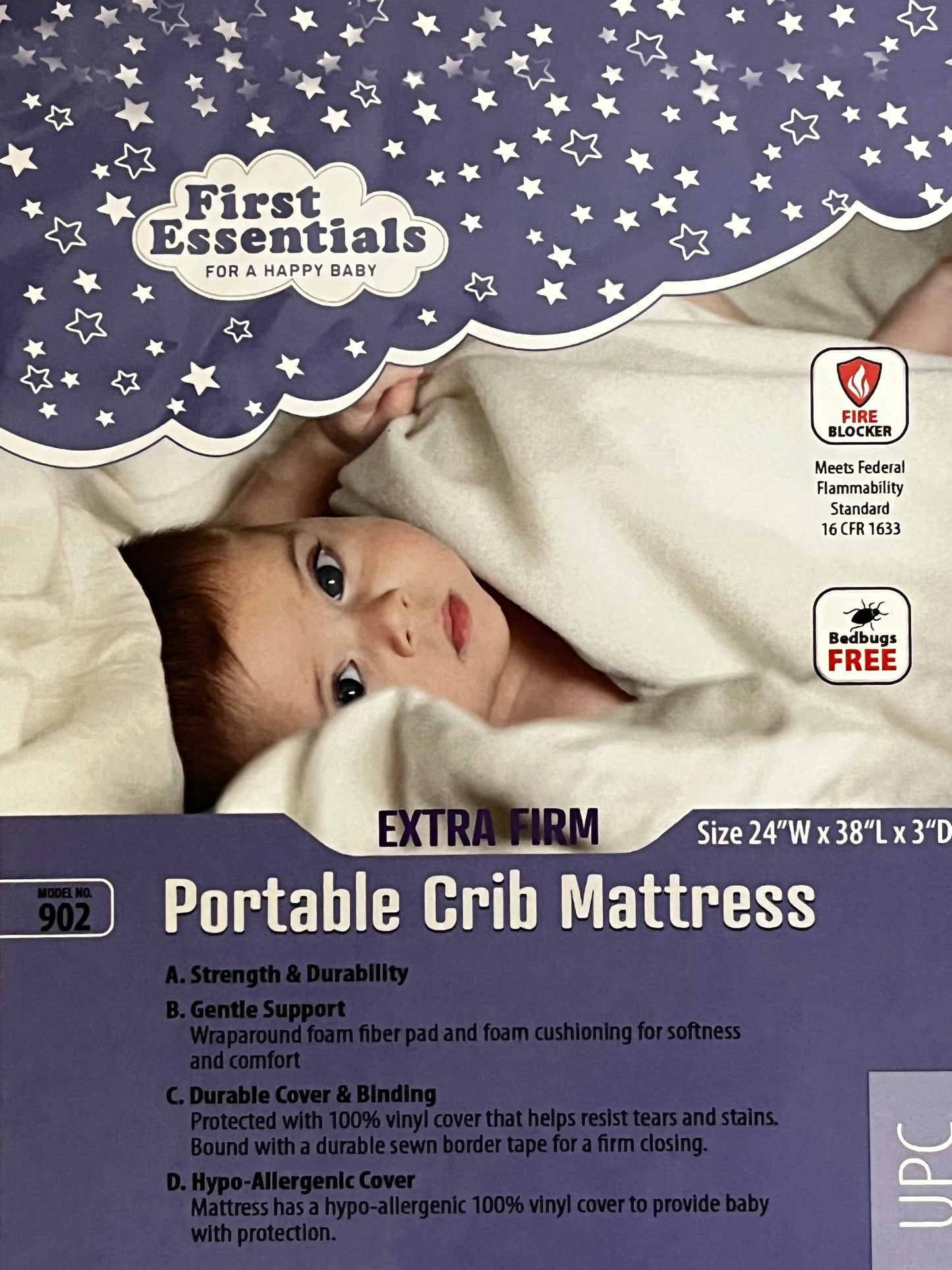 First Essentials Portable Crib Mattress - 3"