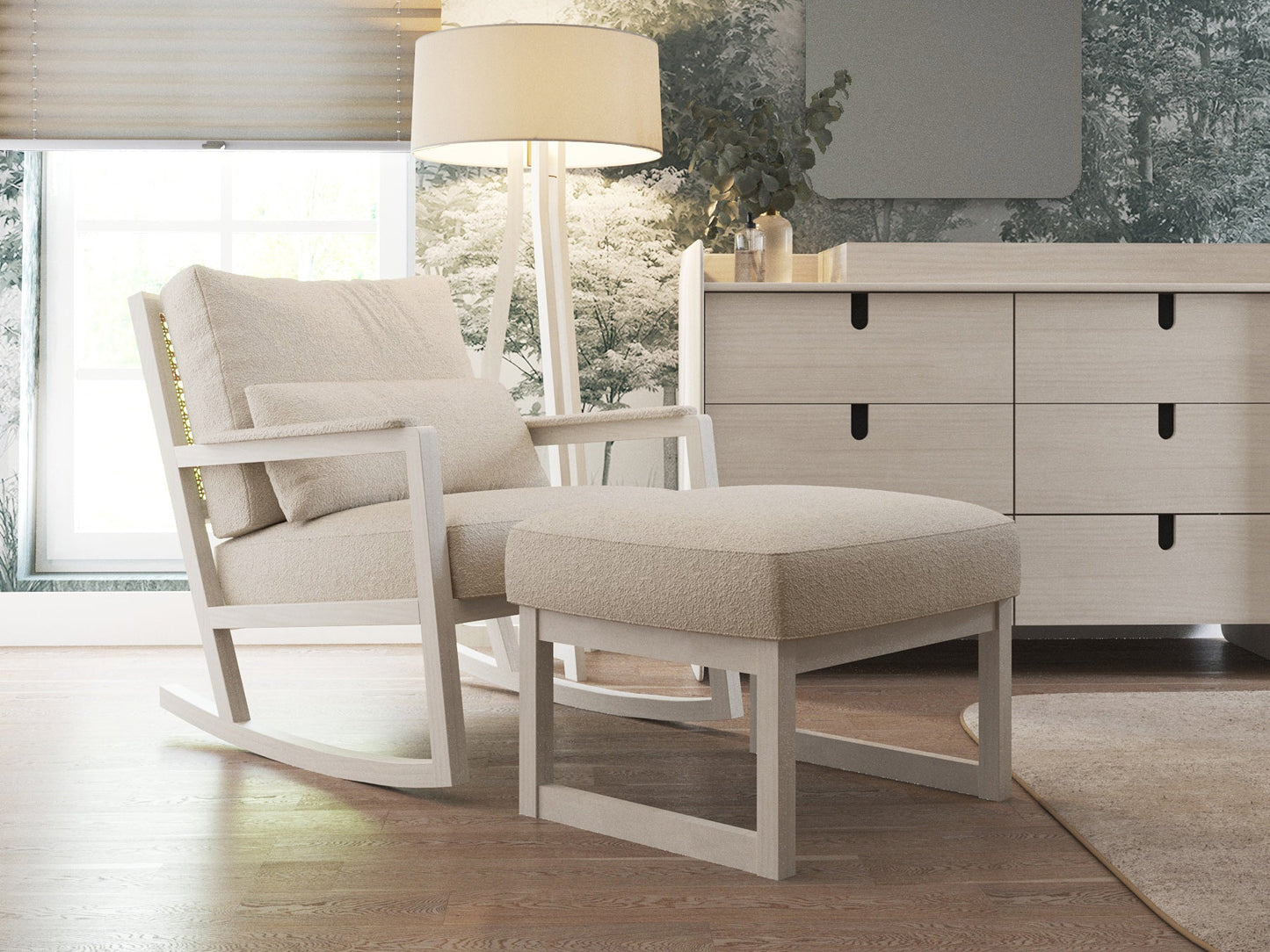 Moonlit Organic Collection Rocker and Ottoman