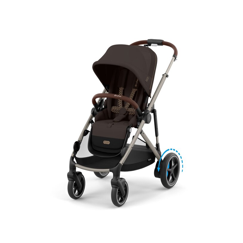 Cybex e-Gazelle S Electronic Assist Stroller, Black Frame/Moon Black