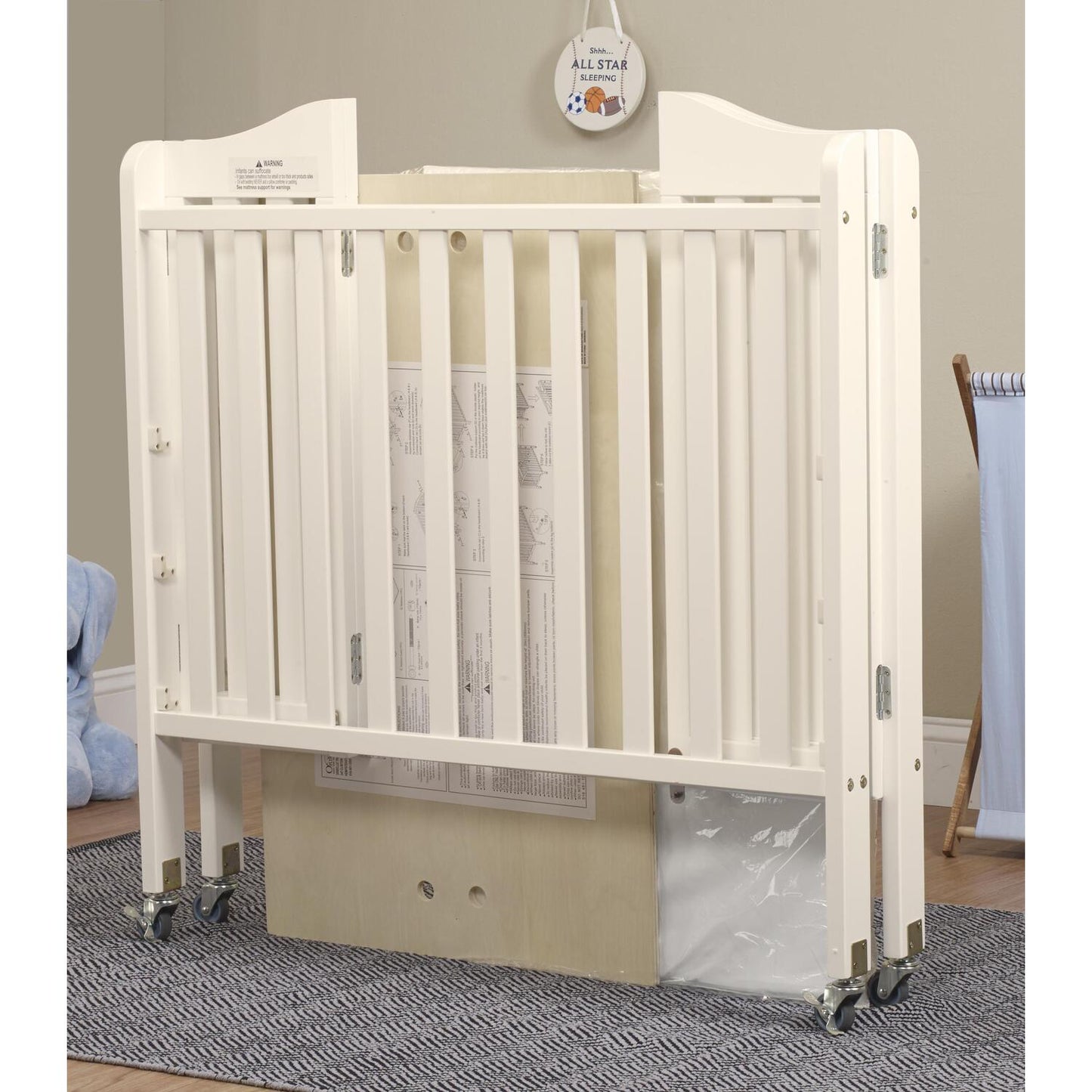 Orbelle Noa (Curved) Mini Portable Crib + Free 3" Mattress
