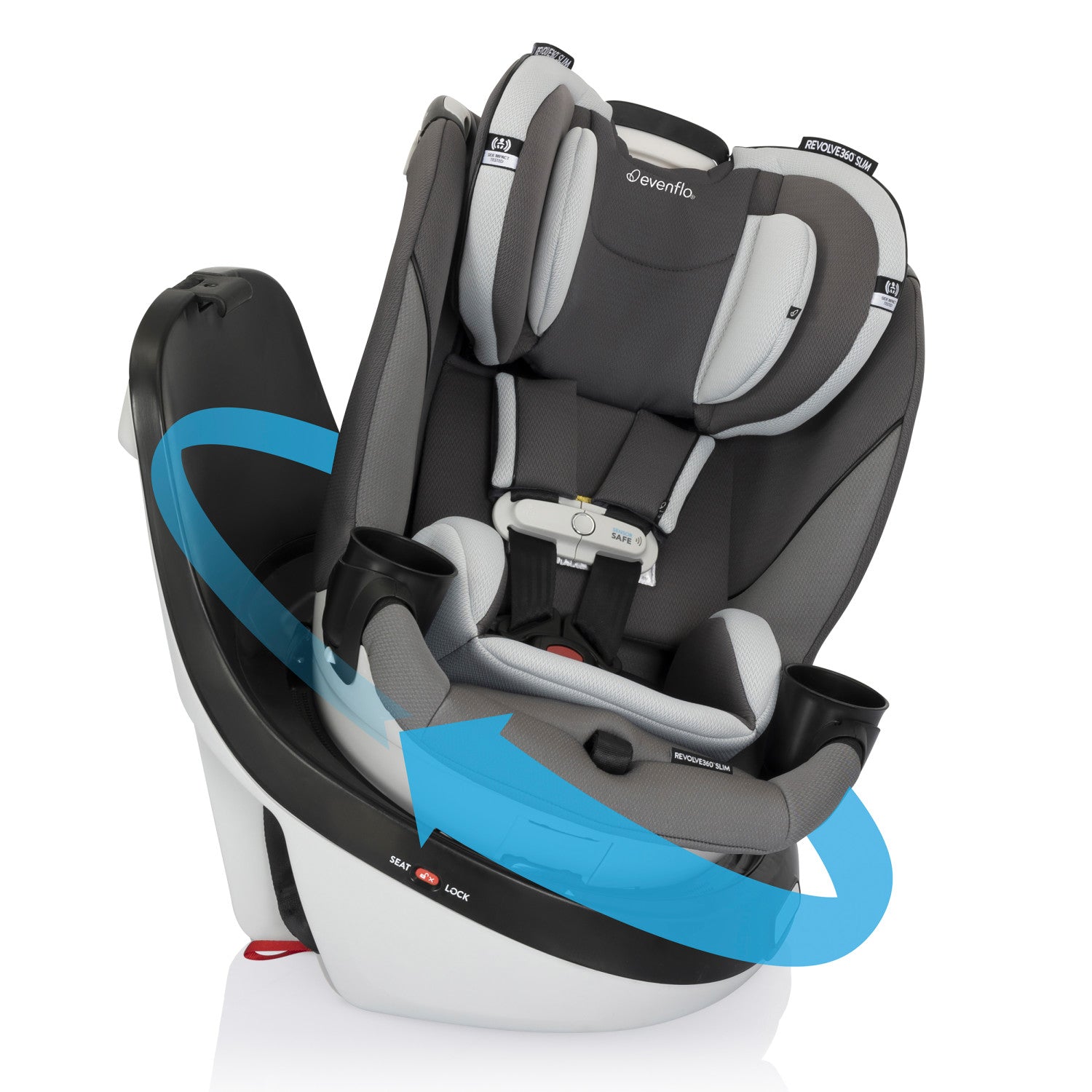 evenflo gold revolve360 slim 2-in-1 rotational convertible car seat Evenflo Gold Revolve360 Slim 2-in-1 Rotational Car Seat with SensorSaf – Swaddles Baby