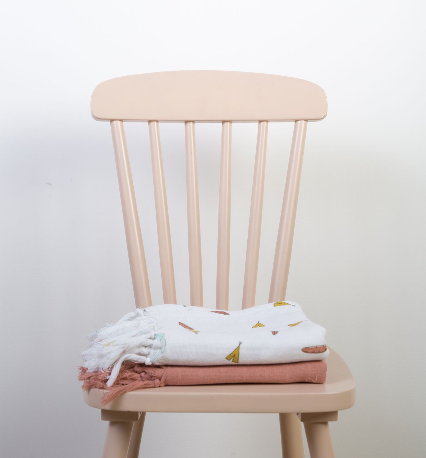 Childhome Pack of 5 Tipi Nude Cotton Cloths With Fringes