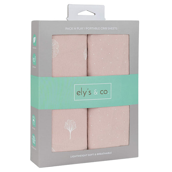 Ely s Co. Cotton Pack N Play Porta Crib Sheet 2 Pack Swaddles Baby