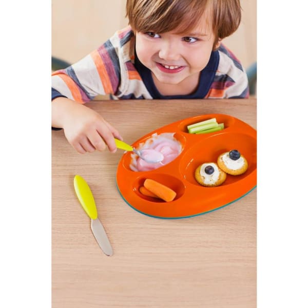 Platter Lrg Divided Edgeless Plate Asst. 3Pk - Baby Feeding