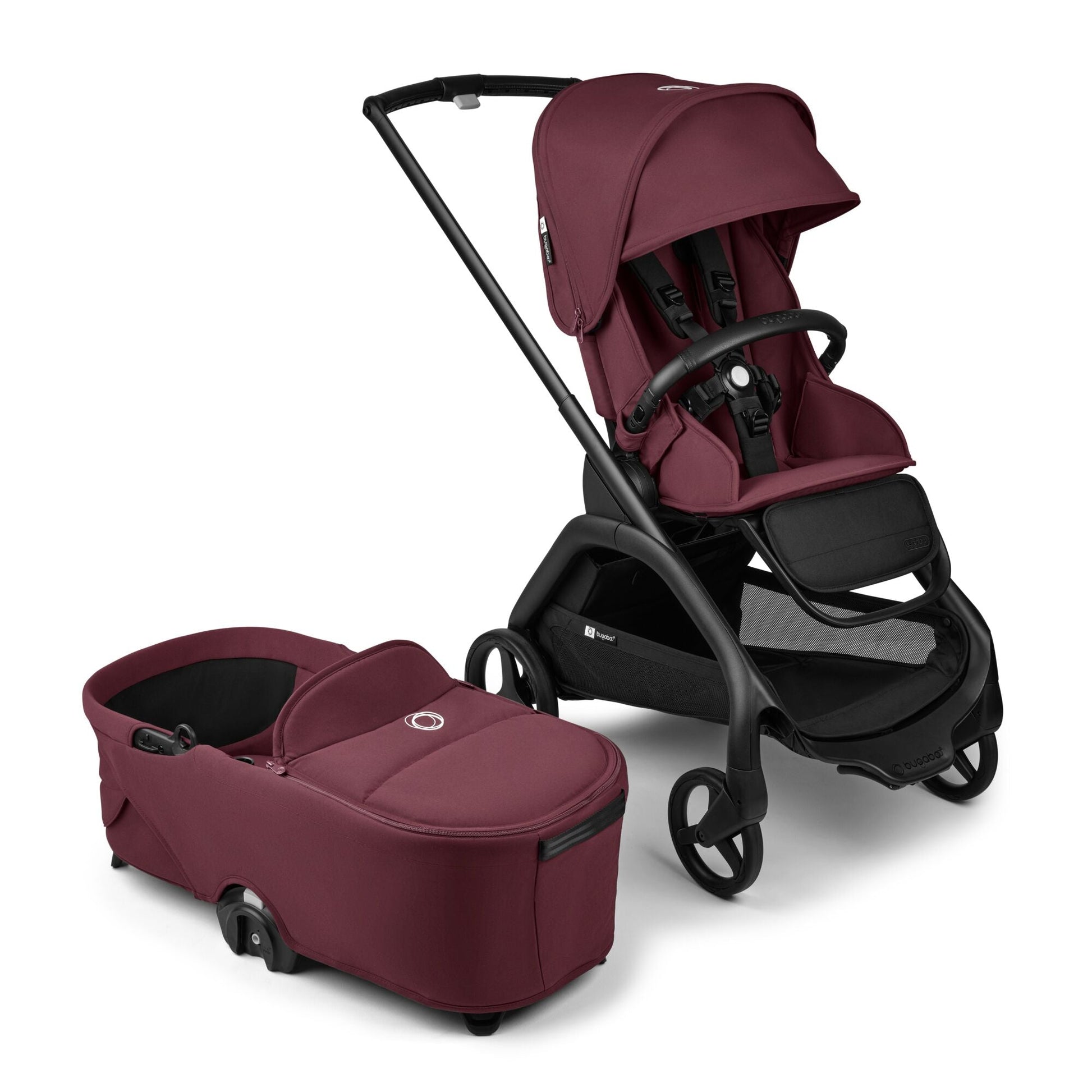 bugaboo 官网 Bugaboo Dragonfly Complete Stroller With Bassinet, Black / Dark Cherry