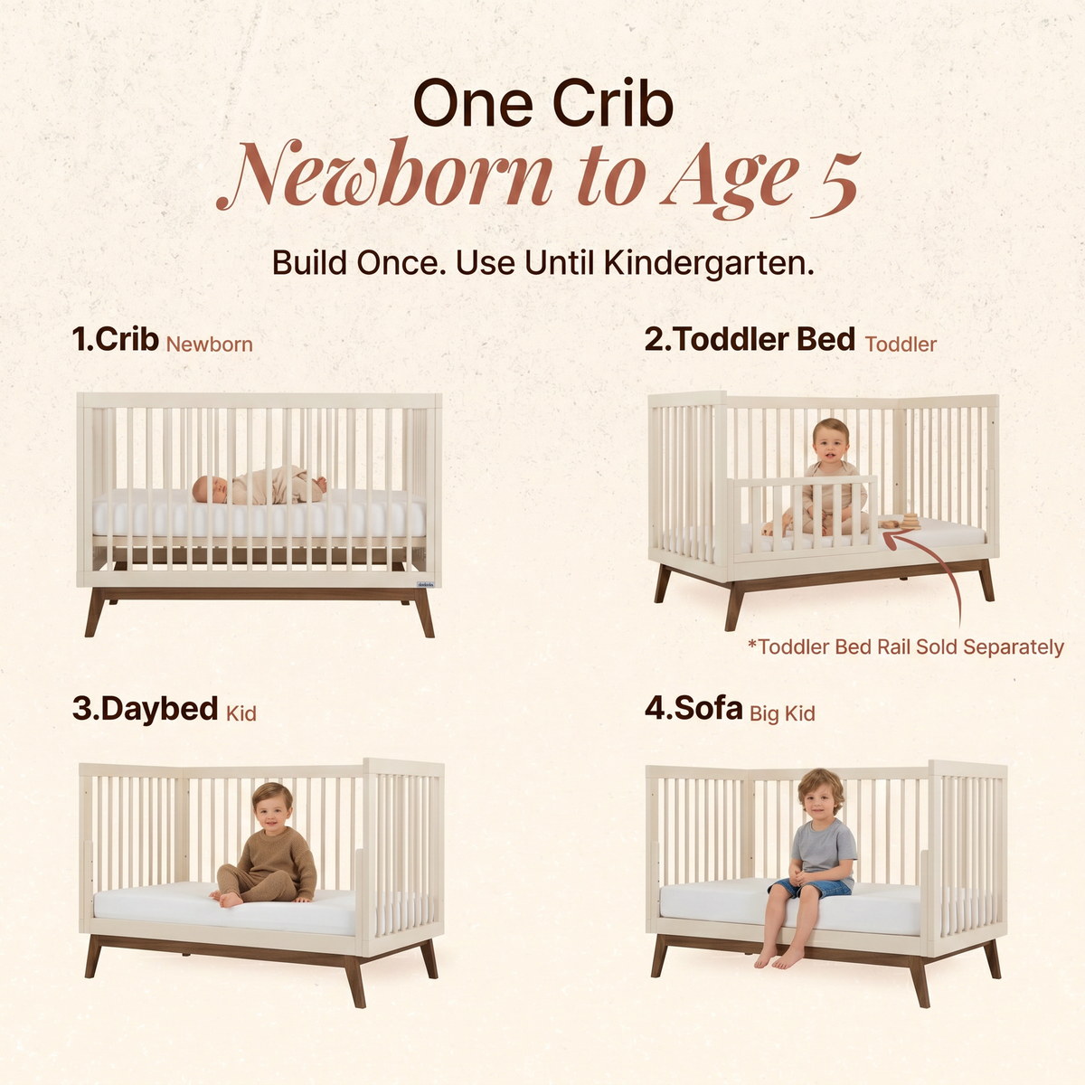 dadada Soho 3-in-1 Convertible Crib