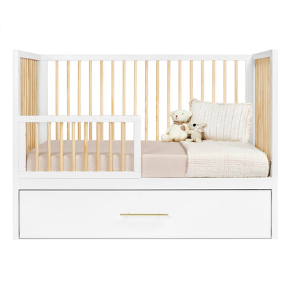 HushCrib Classic 4-in1 Convertible Crib With Trundle