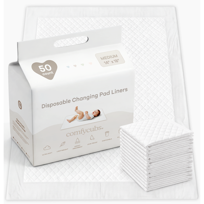 Comfy Cubs Disposable Baby Changing Pad Liners