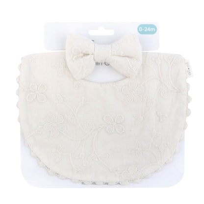 Ali+Oli Cotton Double Sided Baby Bib With Bow