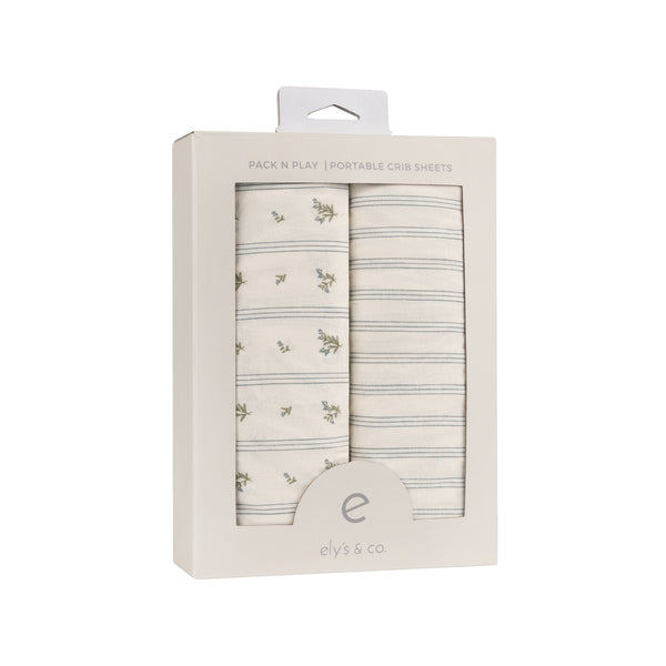 Ely's & Co. Cotton Pack N Play/ Porta Crib Sheet - 2 Pack