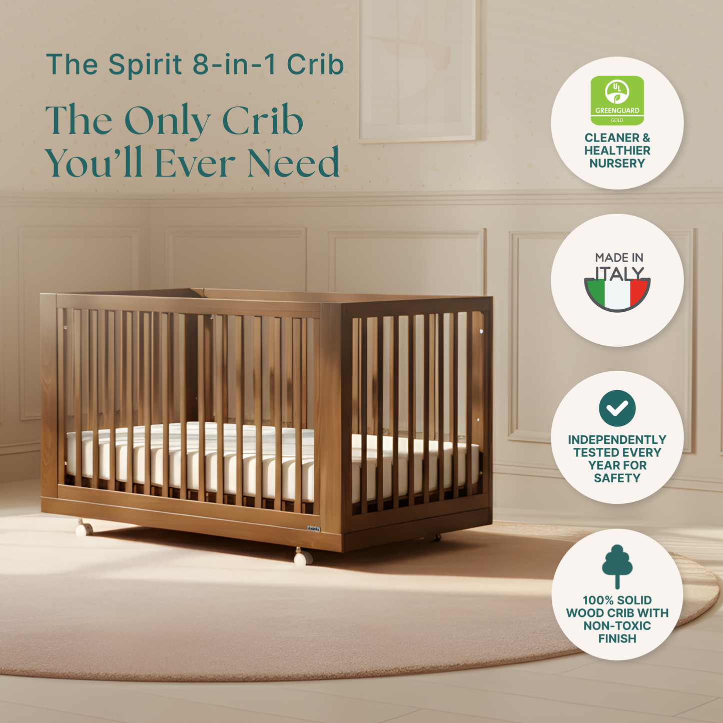 dadada Spirit 7-in-1 Convertible Crib