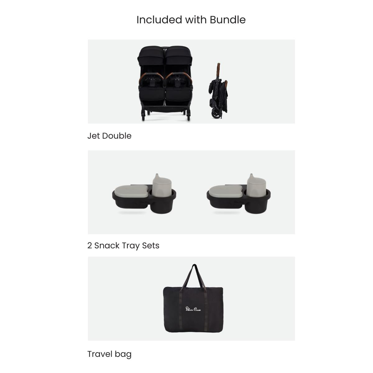 Silver Cross Jet Double Stroller And Accessory Bundle