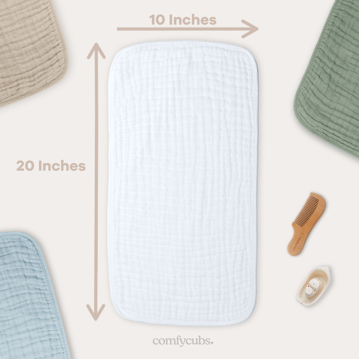 Comfy Cubs Muslin Cotton Burp Cloths