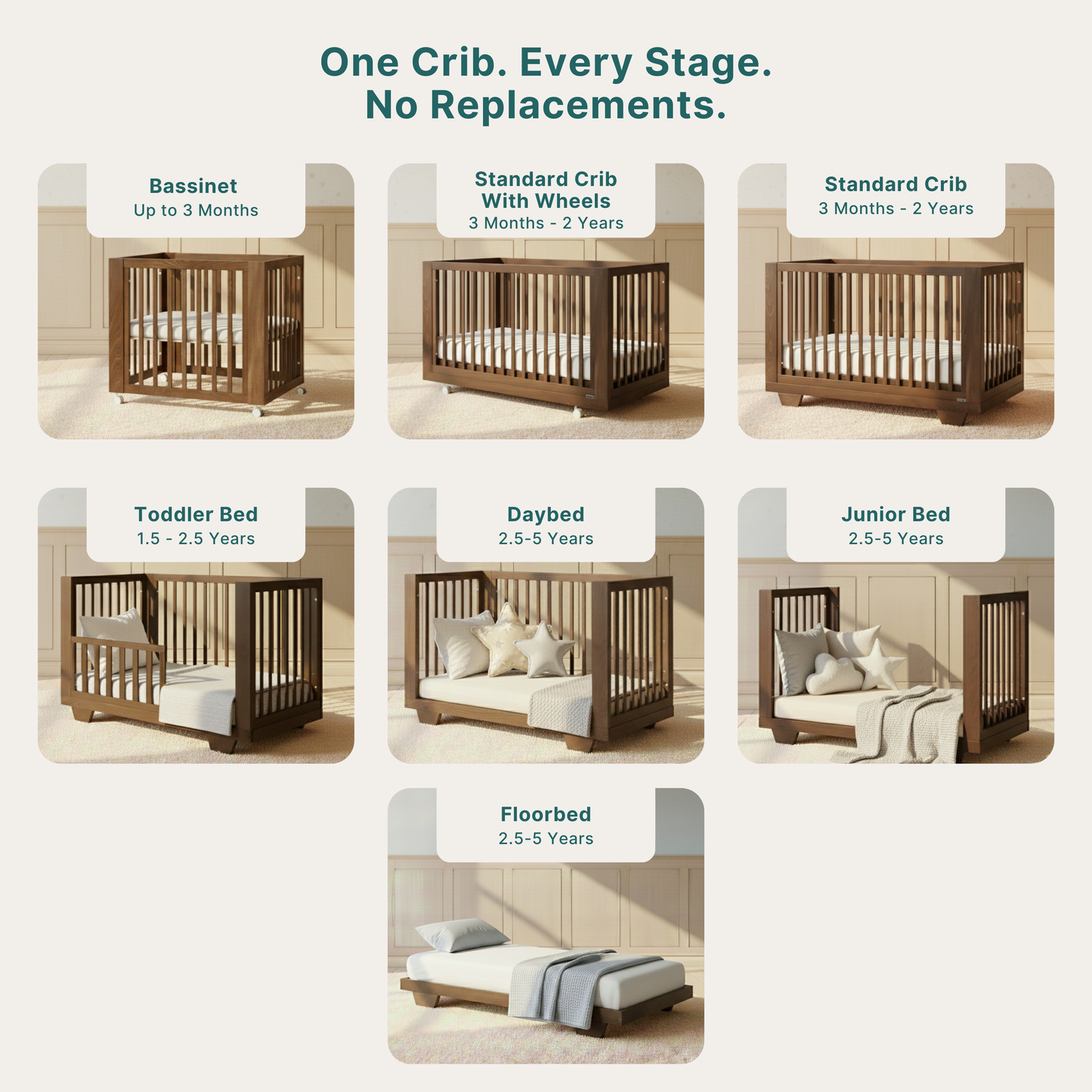 dadada Spirit 7-in-1 Convertible Crib