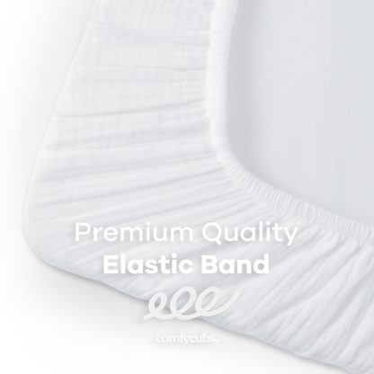 Comfy Cubs Muslin Fitted Bassinet Cradle Sheet