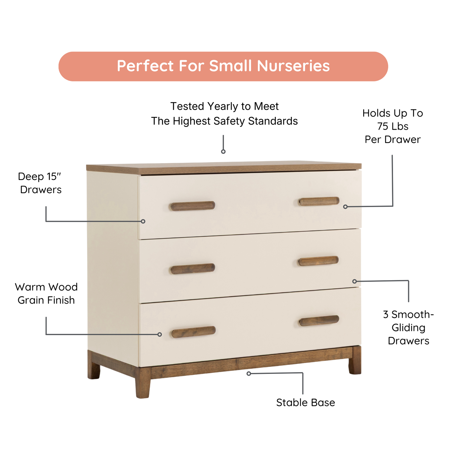dadada LaLa Little 3-Drawer Dresser
