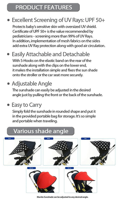 Manito Stroller and Car Seat Sunshade