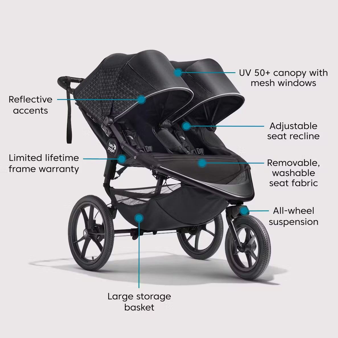 stroller double jogger Baby Jogger Summit X3 Double Jogging Stroller