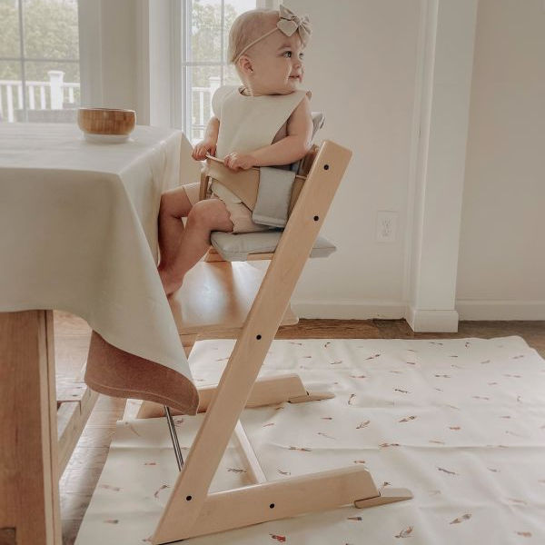 stokke natural high chair Stokke Tripp Trapp High Chair² with Cushion, Tray and Newborn Set, Natural + Nordic Grey Cushion