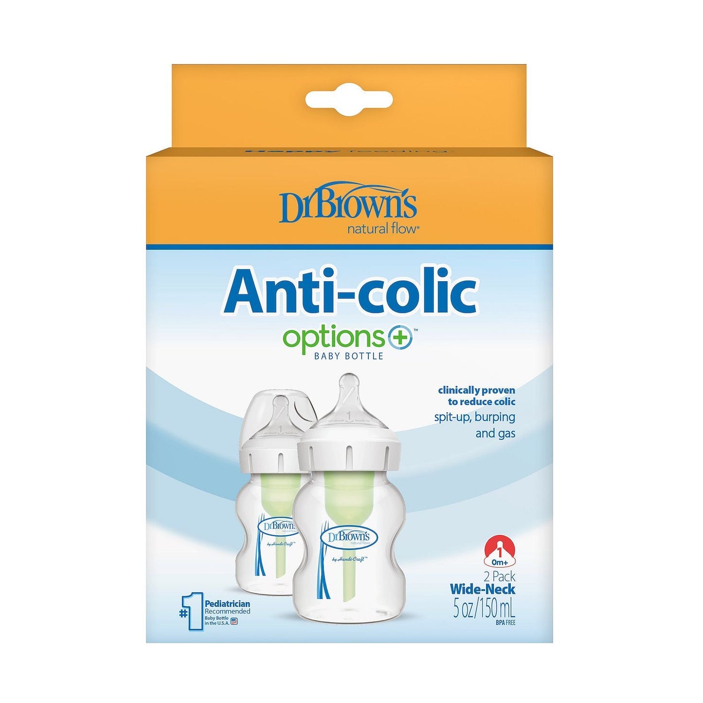 Dr. Brown's Natural Flow Anti-Colic Options+ Wide-Neck Baby Bottle