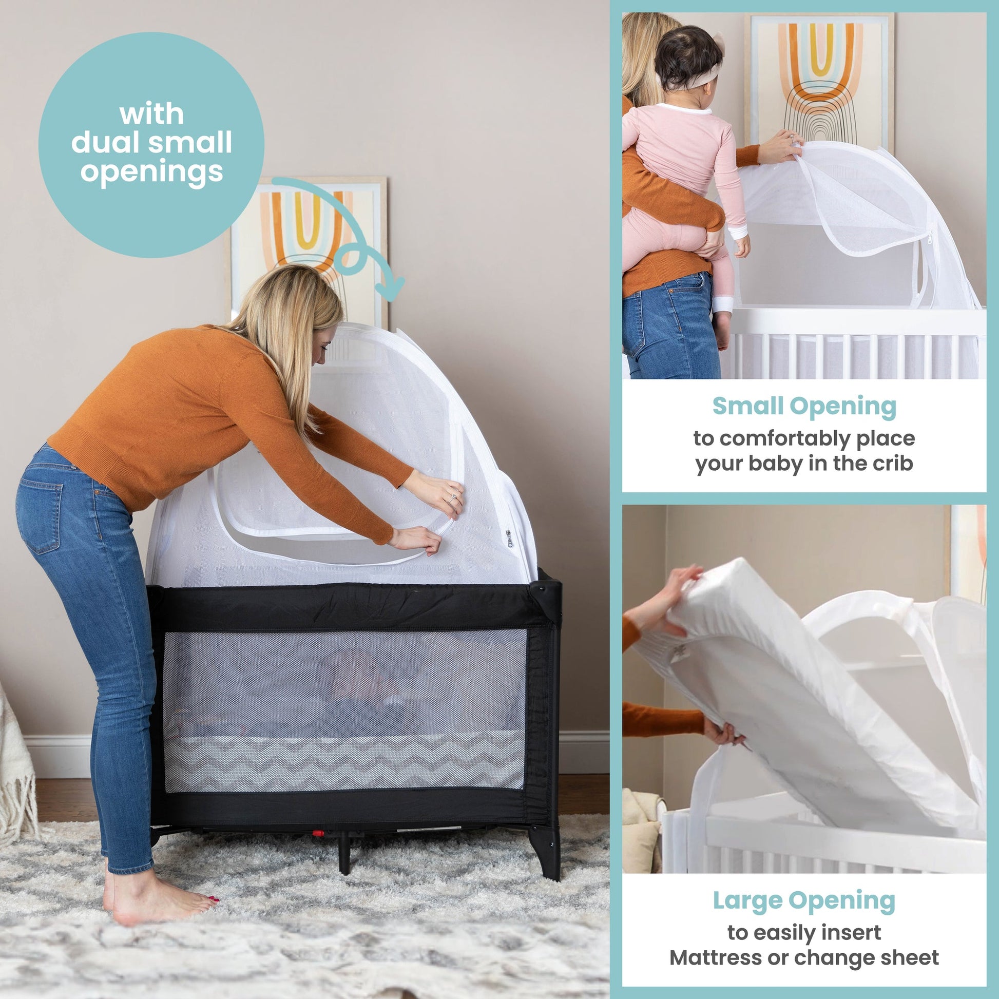 crib tent Pro Baby Safety Premium Mesh Mini Crib Tent