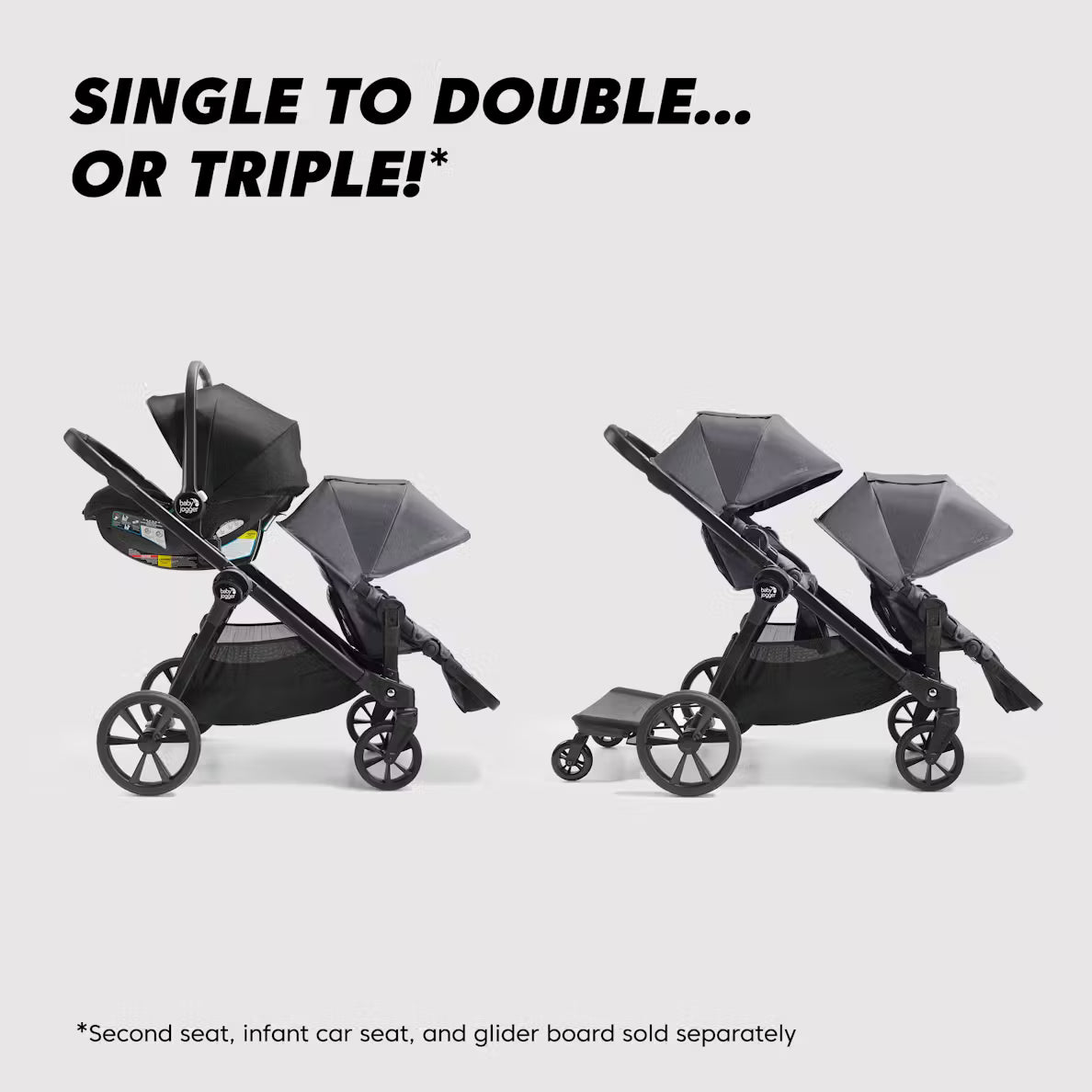 glider board for double stroller Baby Jogger City Select 2 Single-to-Double Stroller – Swaddles Baby