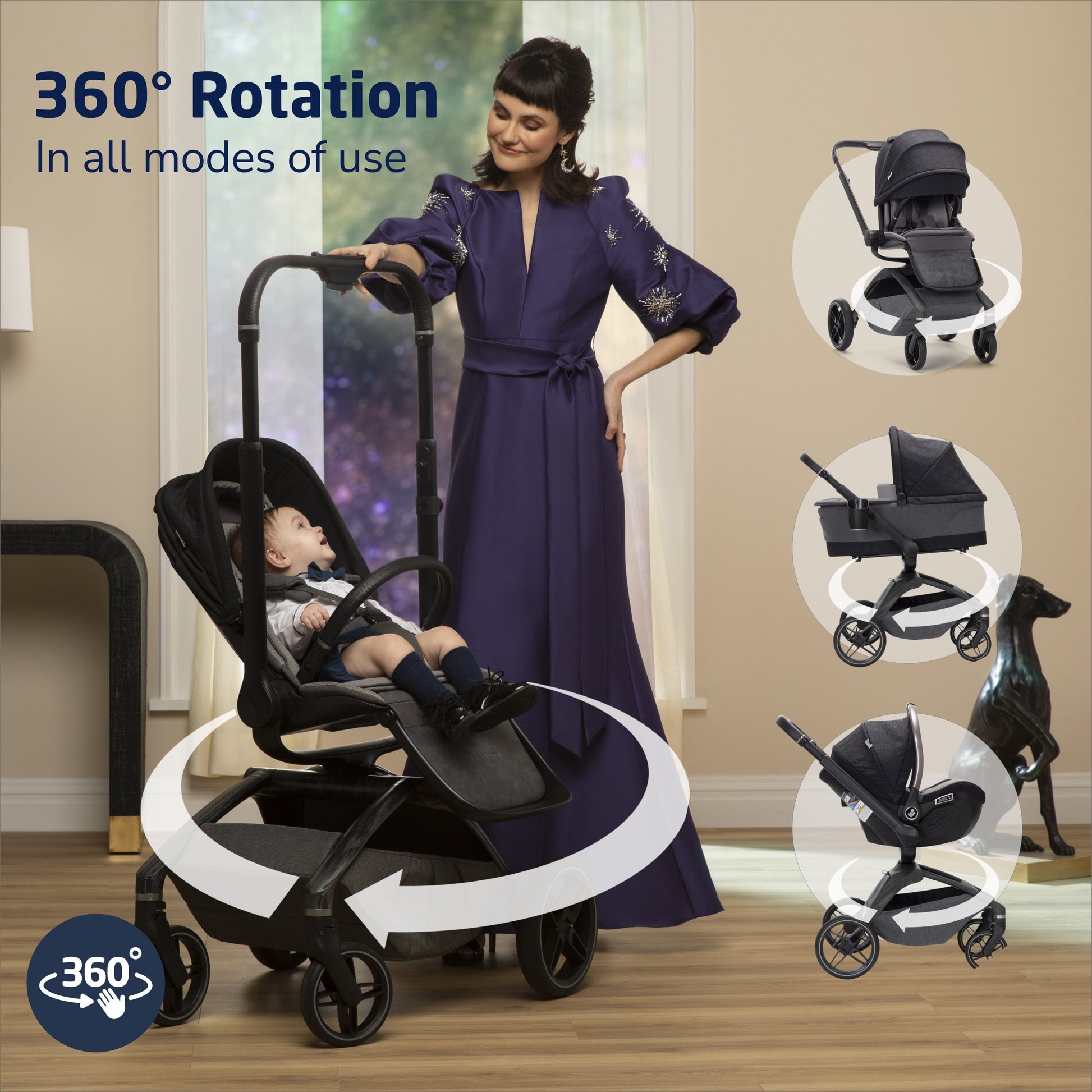 Maxi-Cosi Kindred Tana 360° Rotating Modular Stroller – Swaddles Baby