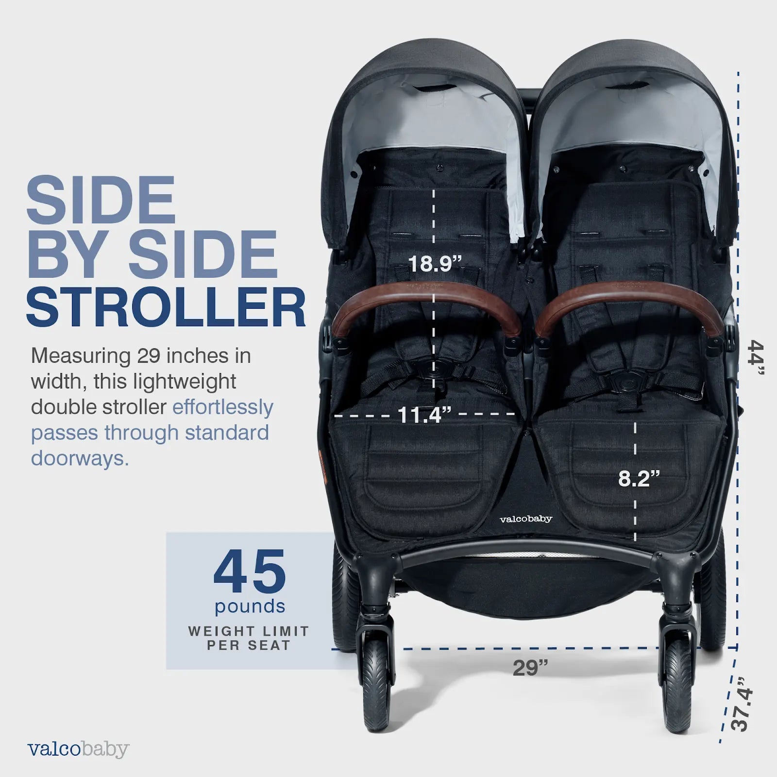 double stroller width Valco Snap Duo Trend Double Stroller