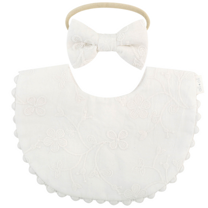 Ali+Oli Cotton Double Sided Baby Bib With Bow
