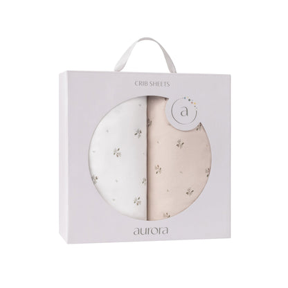 Aurora Classics Cotton Crib Sheet - 2 Pack