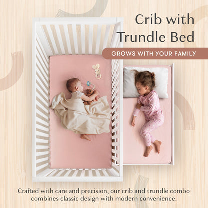 HushCrib Classic 4-in1 Convertible Crib With Trundle