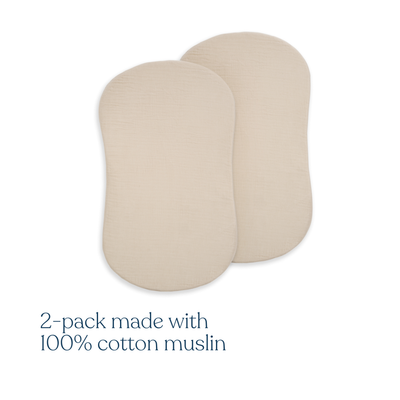 Halo BassiNest Fitted Sheet 100% Organic Cotton Muslin | 2-Pack