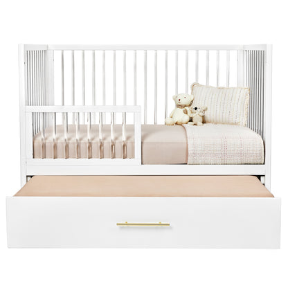 HushCrib Classic 4-in1 Convertible Crib With Trundle