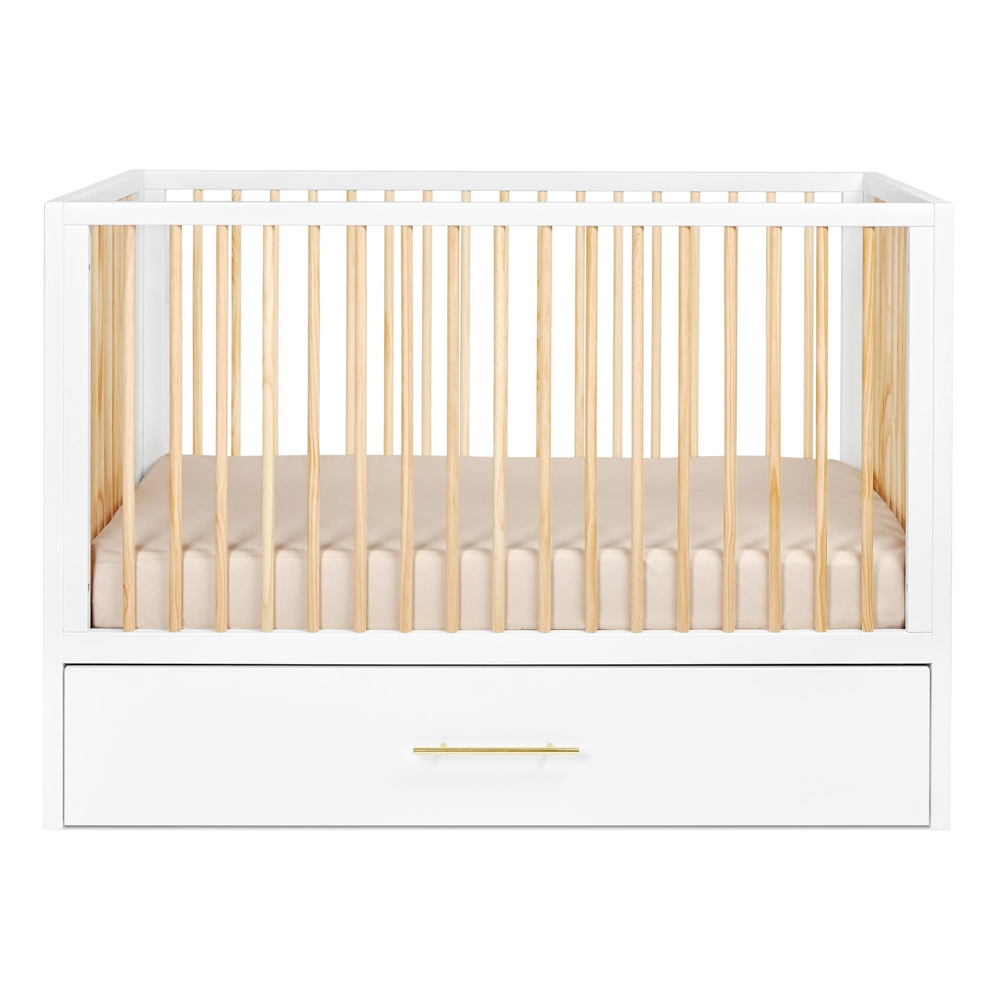 HushCrib 3-in-1 Convertible Crib With Trundle and Mattress Bundle