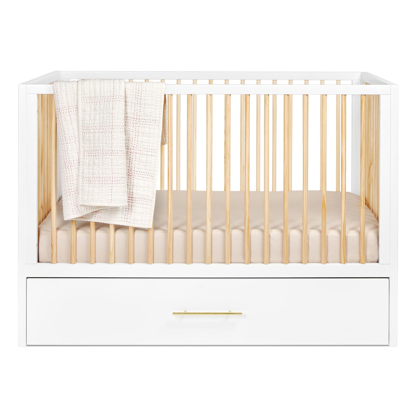 HushCrib 3-in-1 Convertible Crib With Trundle and Mattress Bundle