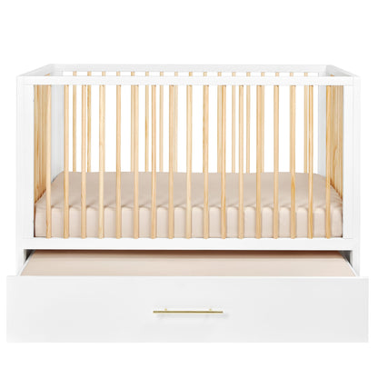 HushCrib 3-in-1 Convertible Crib With Trundle and Mattress Bundle