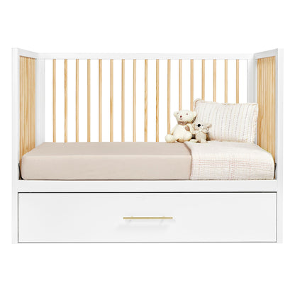 HushCrib 3-in-1 Convertible Crib With Trundle and Mattress Bundle