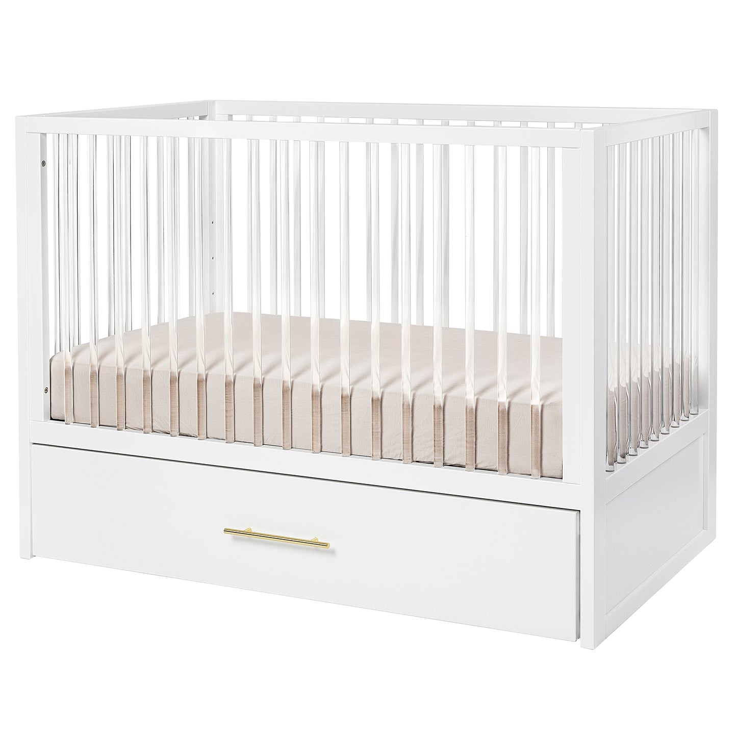 HushCrib Classic 4-in1 Convertible Crib With Trundle