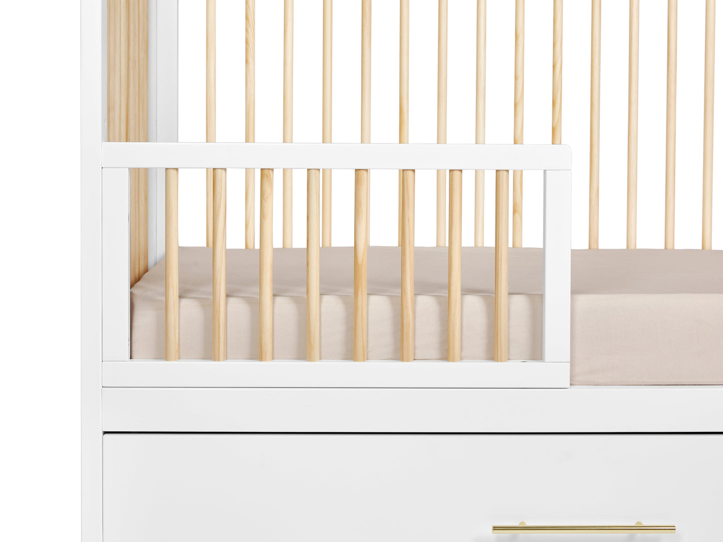 HushCrib 3-in-1 Convertible Crib With Trundle and Mattress Bundle